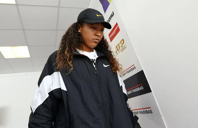 Naomi Osaka, prva nosilka med ženskami v Rimu, je odpoved sporočila na novinarski konferenci. | Foto: Reuters