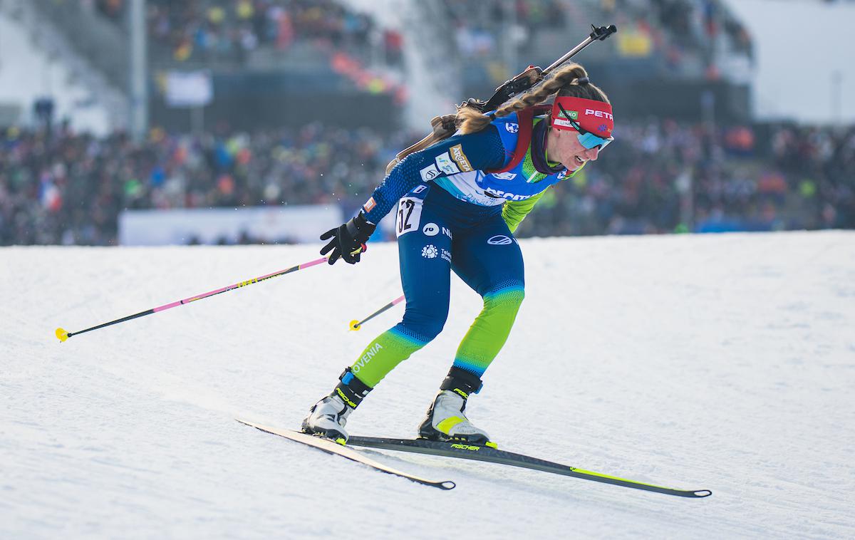 Polona Klemenčič, Oberhof 2023 | Polona Klemenčič po uspehu kariere: Ko sem videla, da je zadnja tarča padla, sem si rekla: Yes! To te seveda povzdigne ko narediš ničlo, ko tečeš z najboljšimi … Res super.”  | Foto Grega Valančič/Sportida