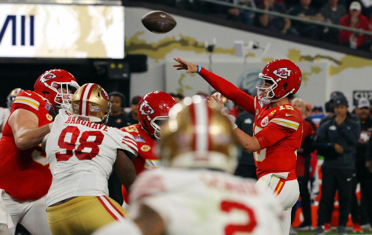 Super Bowl Kansas City Chiefs San Francisco 49ers Patrick Mahomes | Finale lige ameriškega nogometa je najbolj gledana oddaja v zgodovini ZDA. | Foto Reuters