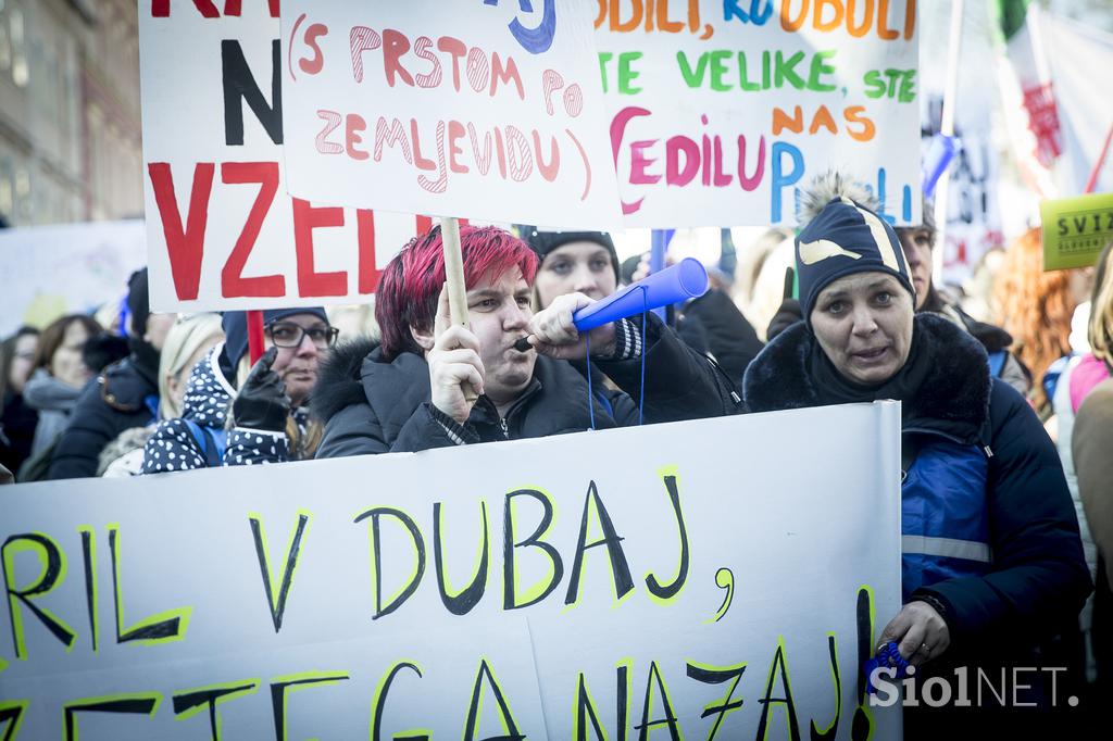 protest stavka Ljubljana Sviz