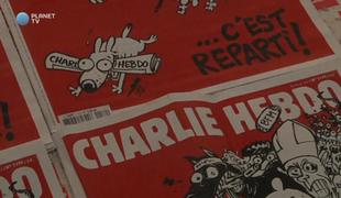 Charlie Hebdo po 7 tednih premora nazaj na prodajnih policah (video)