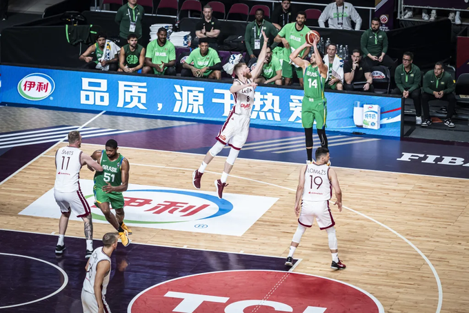 Brazilija je premagala Latvijo. | Foto: FIBA