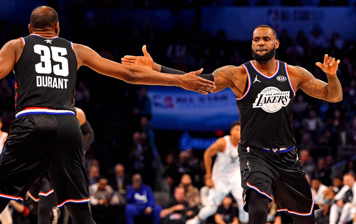 LeBron James, Kevin Durant | LeBron James se je z ekipo veselil druge zaporedne zmage na tekmah vseh zvezd. | Foto Reuters