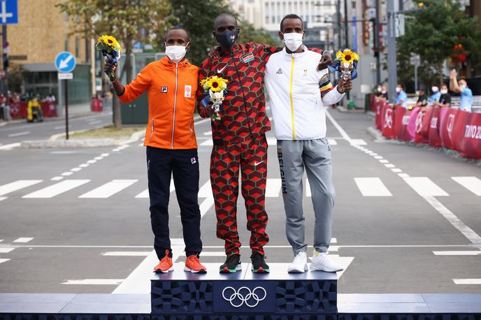 Eliud Kipchoge | Eliud Kipchoge je ubranil naslov olimpijskega prvaka v maratonu. | Foto Reuters