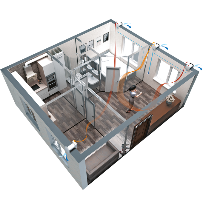 Lokalni prezračevalni sistemi so usmerjeni na določen prostor, z njimi pa lahko poskrbimo tudi za zračenje celotnega doma. | Foto: Orca Energija