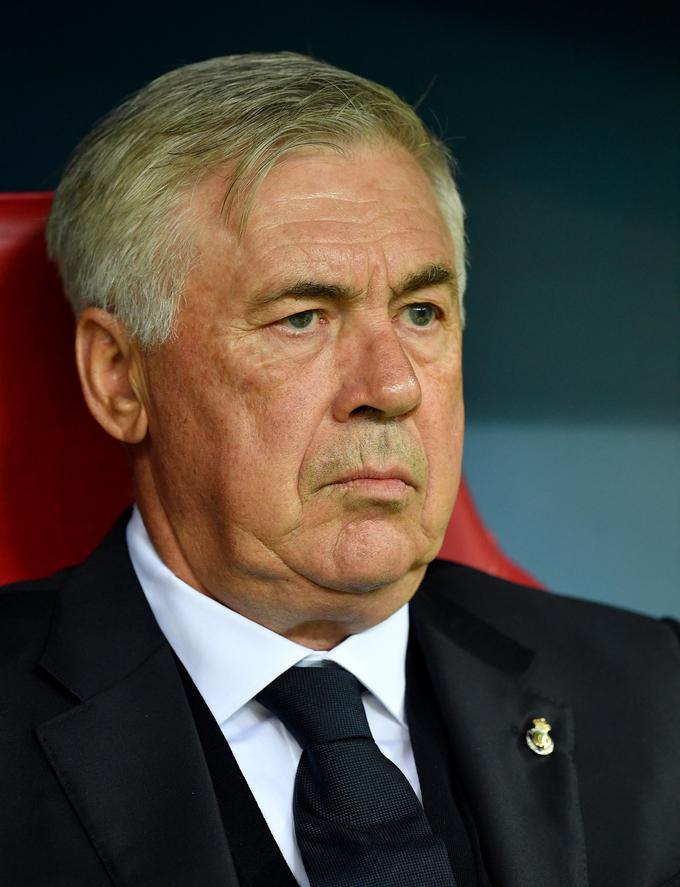 Trener Reala Carlo Ancelotti je bele baletnike popeljal že do 14. lovorike! S šestim evropskim superpokalnim naslovom je tudi prehitel Josepa Guardiolo po številu zmag v tem tekmovanju. | Foto: Reuters