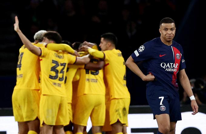 Kylian Mbappe proti Barceloni ni usmeril niti enega strela v okvir vrat. | Foto: Reuters