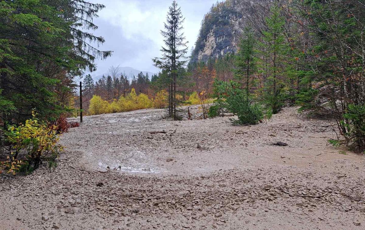 Tamar | Sicer idilično pot po dolini Tamar sta ponoči in dopoldne poplavila voda in grušč. | Foto Dom v Tamarju