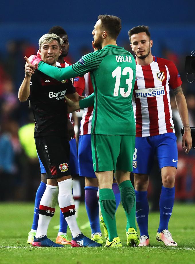 Z Mariborom bi se lahko v ligi prvakov pomeril tudi Jan Oblak (Atletico), Kevin Kampl (Bayer) pa v tej sezoni, če ne bo zamenjal delodajalca, ne bo igral v Evropi. | Foto: Guliverimage/Getty Images