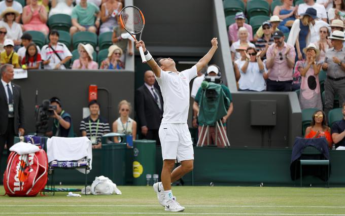 Takole se je napredovanja razveselil Japonec Kei Nishikori. | Foto: Reuters