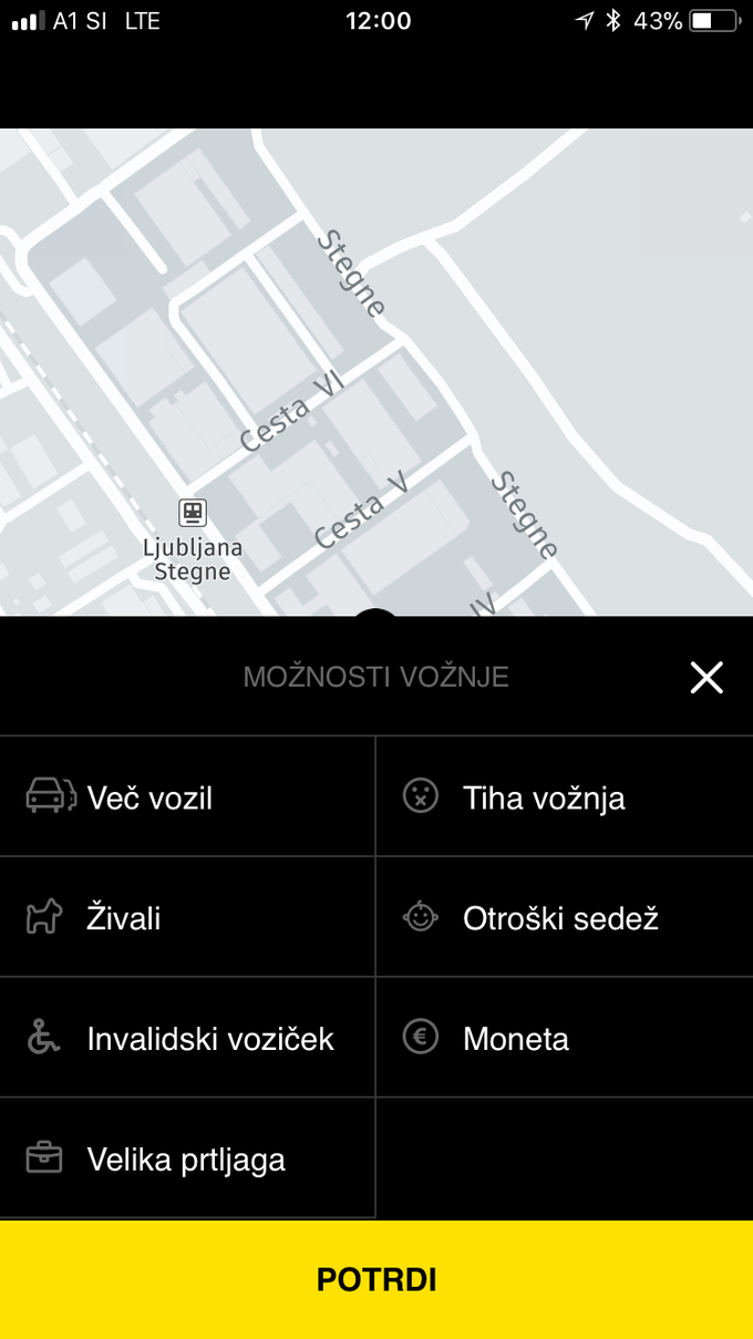 Možnost tihe vožnje so dodali po januarski posodobitvi aplikacije. | Foto: Printscreen Zimbio