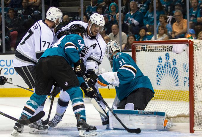 Los Angeles Kings bodo sezono v sredo odprli proti kalifornijskim tekmecem iz San Joseja. Morski psi so lani v prvem krogu končnice izločili Kralje. | Foto: Reuters