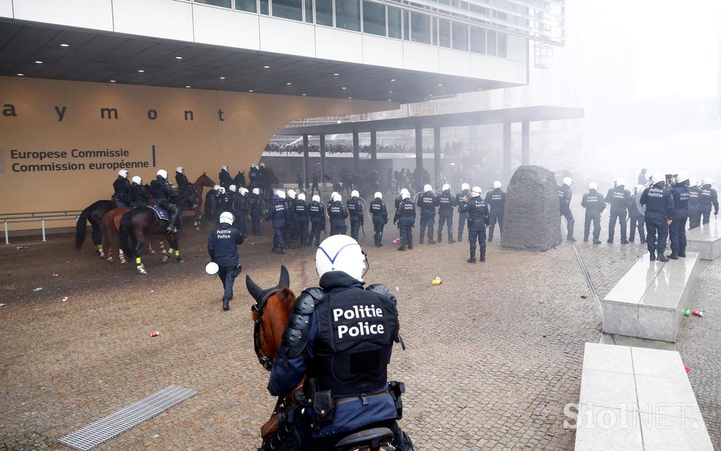 Nasilni protesti v Bruslju