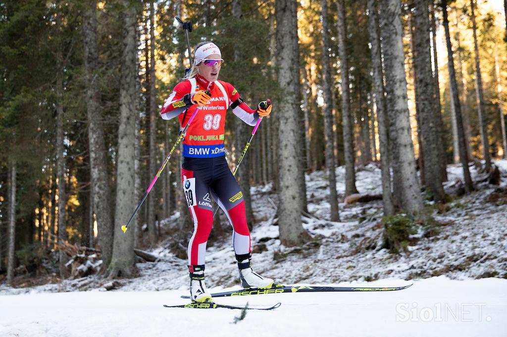 Biatlon Pokljuka zasledovalna tekma ženska