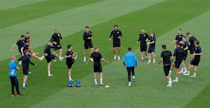 Hrvaška je v soboto na pomožnem igrišču štadionu Lužniki opravila zadnji trening pred finalom SP. | Foto: Reuters