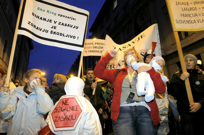 Protest Ekokroga pred vlado | Foto STA