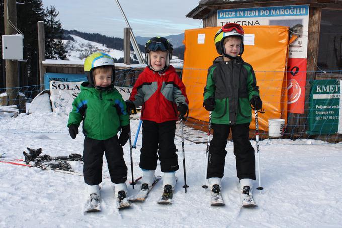 Sinovi Miha (Michael), Andrej (Andrew) in Daniel (vsi pa ga imenujejo Niko) se vedno veselijo smučanja in plavanja v Sloveniji. | Foto: Osebni arhiv