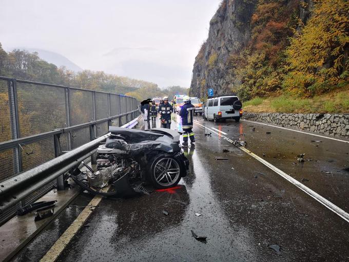 audi R8 nesreča | Foto: Prostovoljni gasilci Latsch