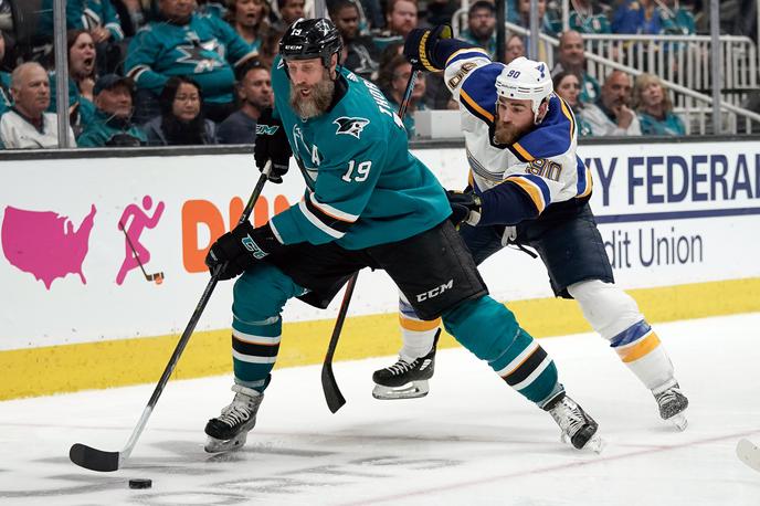 San Jose Sharks St. louis Blues | San Jose Sharks gostijo St. Louis Blues. Ga bodo v seriji na štiri zmage še drugič premagali ali bodo gostje izenačili na 1:1? | Foto Reuters