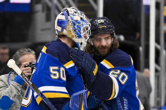 Junaka zmage St. Louisa, Jordan Binnington s shutoutom in Brandon Saad s tremi goli.  | Foto: Reuters