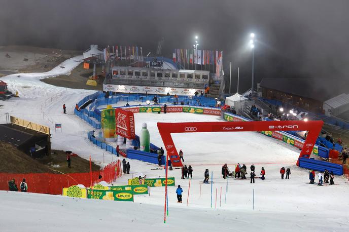 Zagreb, Sljeme, slalom za svetovni pokal, odpoved | Hrvaški prireditelji so se močno trudili s pripravo slalomske proge, a so morali na koncu vendarle priznati premoč naravi. | Foto Guliverimage