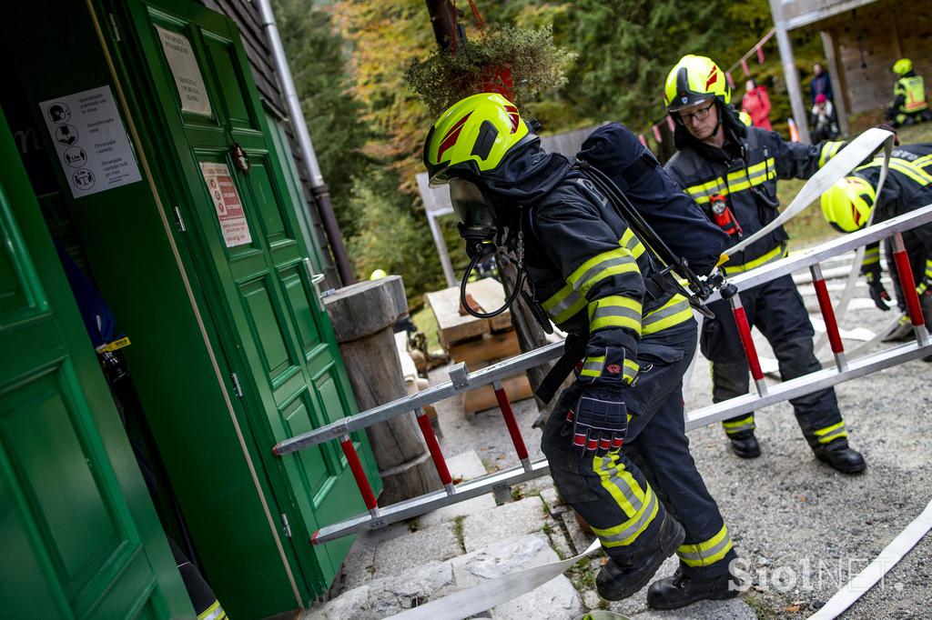 Gasilska vaja na domu pod Storžičem