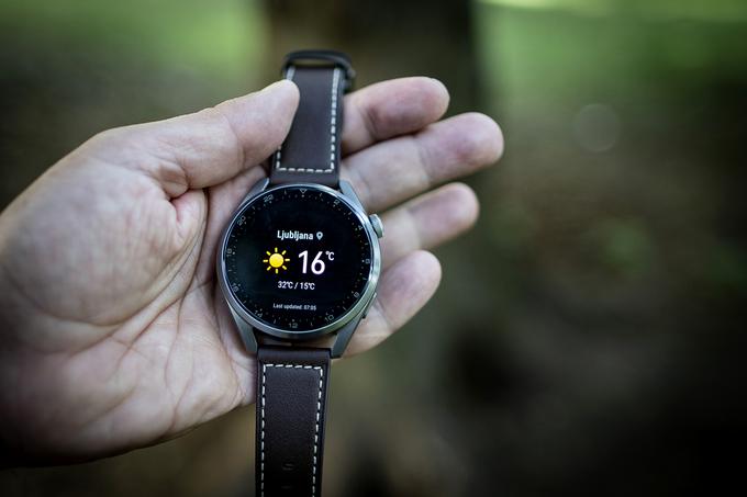 Vremenske razmere na zaslonu pametne ure Huawei Watch 3 Pro | Foto: Ana Kovač