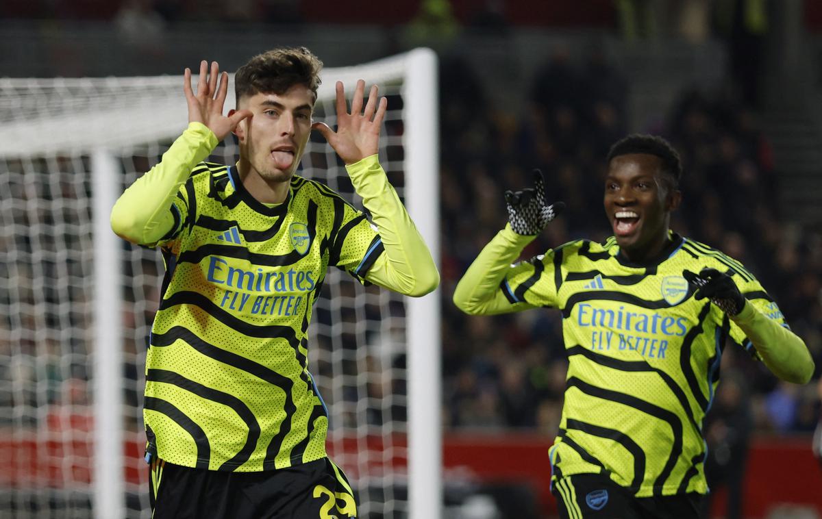 Kai Havertz | Nemec Kai Havertz je v 88. minuti zabil zmagoviti gol za Arsenal, Londončani pa so spet prvi v Angliji. | Foto Reuters