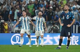 Argentina : Hrvaška Katar 2022 Lionel Messi Julian Alvarez