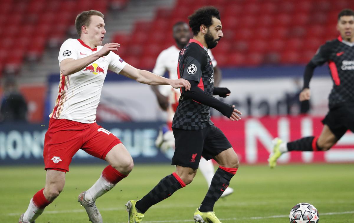 Liverpool, RB Leipzig, Mohamed Salah | Liverpool in Leipzig se bosta tudi na drugi tekmi pomerila v Budimpešti. | Foto Reuters