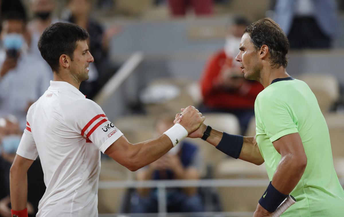 Nadal Đoković Pariz 2021 | Rafa in Nole sta do zdaj igrala 59 medsebojnih dvobojev, s 30:29 pa vodi Đoković. | Foto Reuters