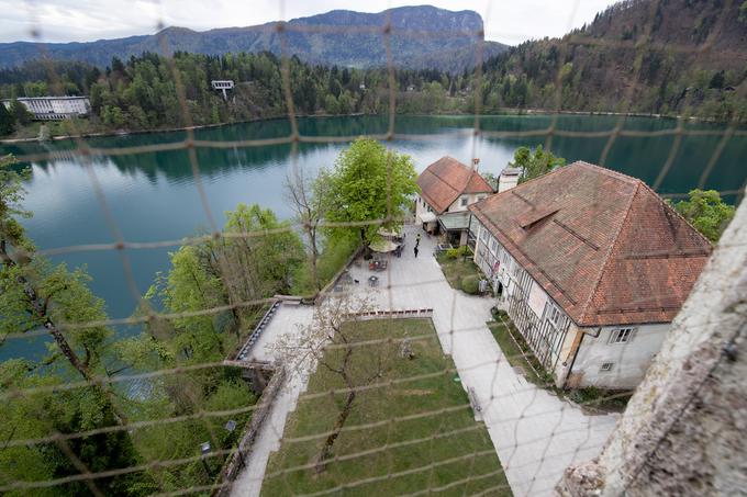 Pogled z Blejskega otoka na vilo Bled in Titovo čajnico. | Foto: Matic Klanšek Velej/Sportida