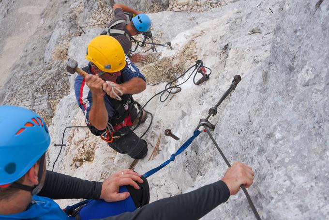 Obnova planinske poti od Koče na Gozdu na Prisojnik v Julijskih Alpah | Foto: Grega Eržen