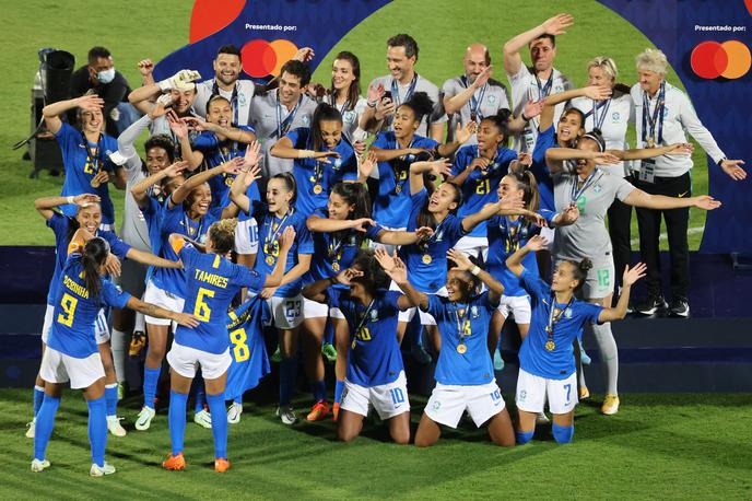 Copa America 2022, finale, ženske, Brazilija, Kolumbija | Brazilke so še osmič osvojile Copo Americo. | Foto Reuters