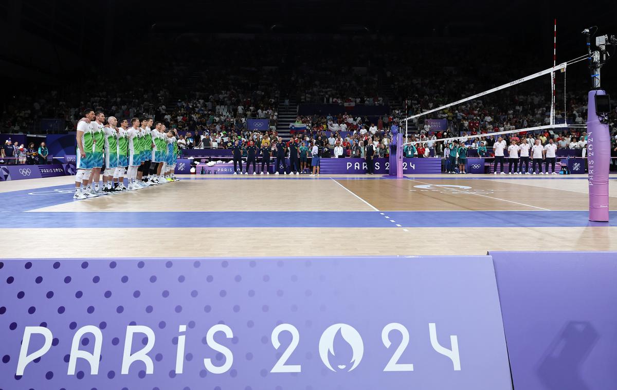 slovenski odbojkarji Pariz 2024 | Slovenski odbojkarji so ostali praznih rok v četrtfinalu olimpijskega turnirja. | Foto www.alesfevzer.com