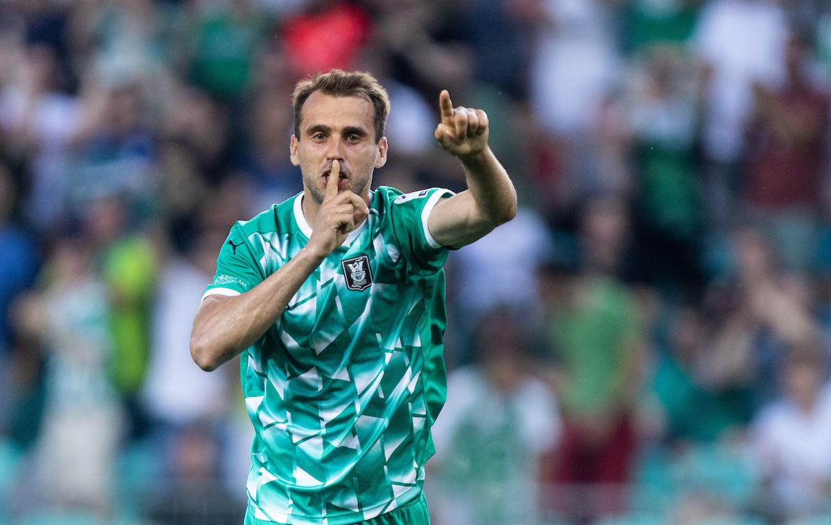 liga prvakov NK Olimpija Valmiera Mustafa Nukić | Pa ga je dočakal! Mustafa Nukić je proti Valmieri dosegel prvi letošnji zadetek za Olimpijo na domačem stadionu v Stožicah. | Foto Vid Ponikvar/Sportida