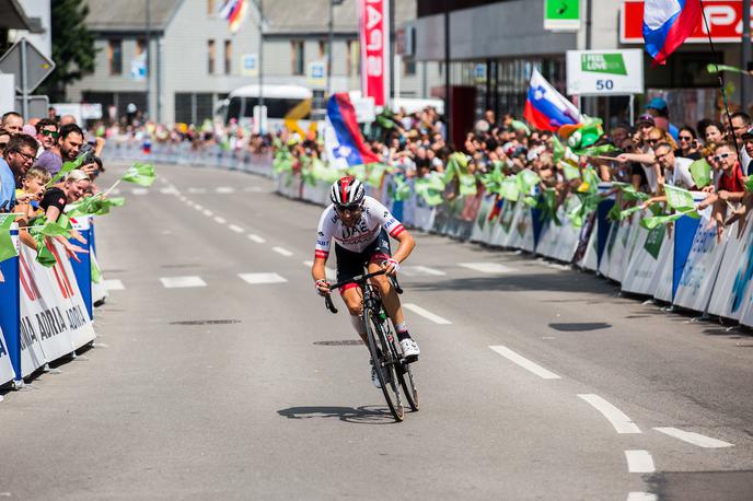 Diego Ulissi | Diego Ulissi bo moral danes odbiti vse napade, če bo želel zadržati zeleno majico vodilnega na dirki Po Sloveniji. | Foto Peter Podobnik/Sportida