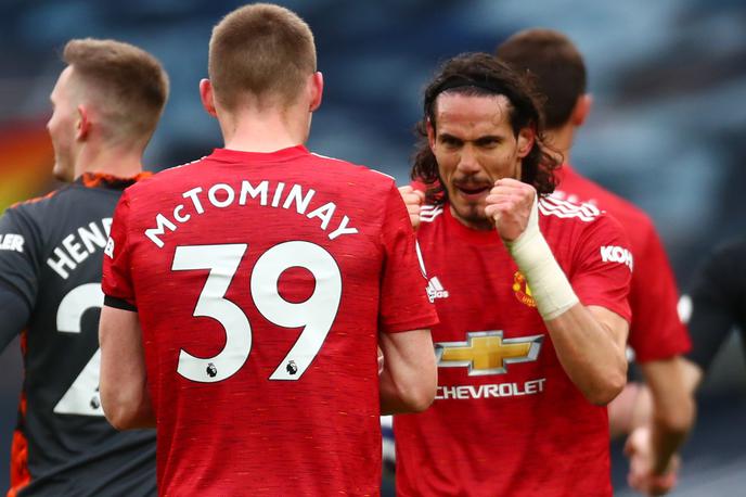 Edinson Cavani | Veselje Edinsona Cavanija po golu, ki ga je zabil za vodstvo Manchester Untieda z 2:1. | Foto Reuters