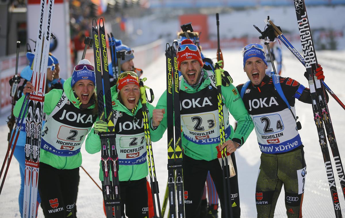 Nemška mešena štefeta biatlon | Foto Reuters