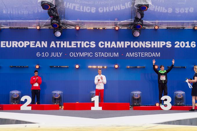 Sobota, 9. julij, ob 16.15 s je začela slavnostna podelitev medalj, ki si jo bo 22-letni Celjan za zmeraj zapomnil. | Foto: Peter Kastelic