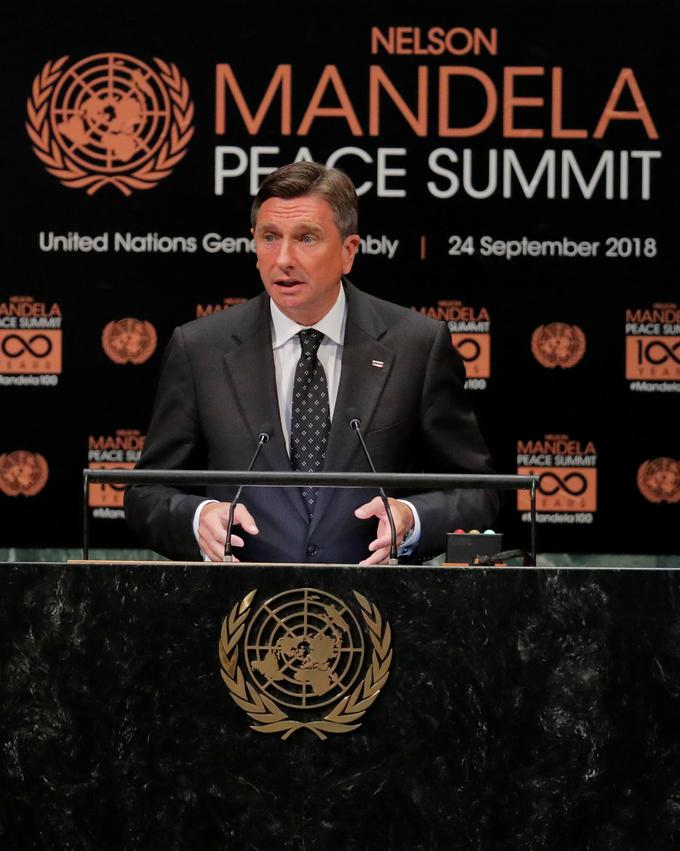 Predsednik Borut Pahor se je v New Yorku udeležil zasedanja ob 100. obletnici rojstva Nelsona Mandele. | Foto: Reuters