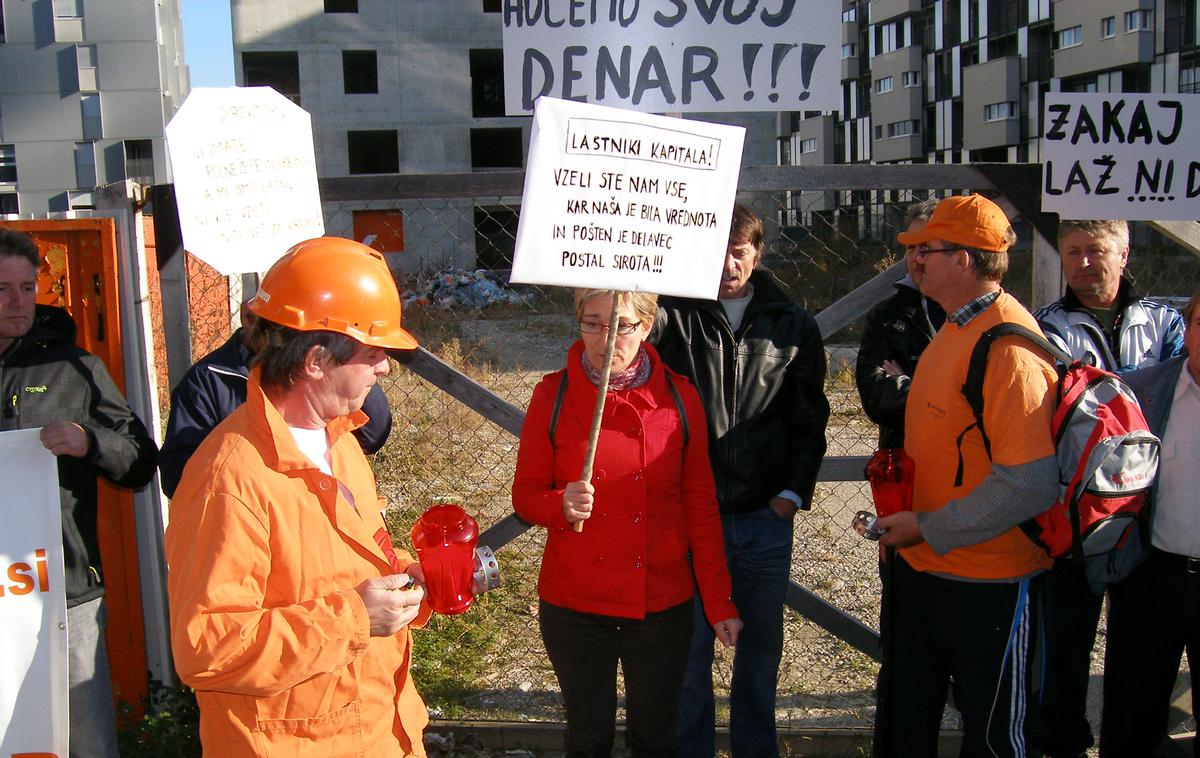 Prostest, gradbeni delavci | Foto STA