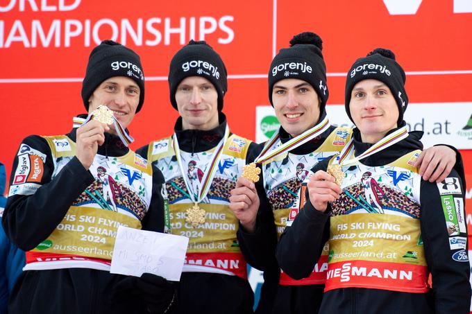 Do zadnje zlate medalje je poletel z moštvenimi kolegi na nedavnem svetovnem prvenstvu v poletih na njegovem Kulmu. | Foto: Guliverimage