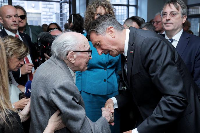 Obletnica požiga Narodnega doma | V Trstu so se spomnili fašističnega požiga Narodnega doma. Na fotografiji predsednik republike Borut Pahor in pisatelj Boris Pahor. | Foto STA