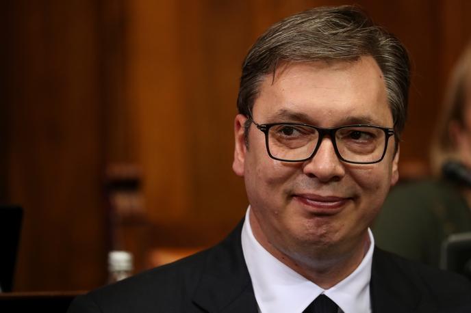 Aleksandar Vučić | Srbski predsednik Aleksandar Vučić se je danes prvič pojavil v javnosti po tem, ko so ga v petek zaradi težav s srcem hospitalizirali. | Foto Reuters