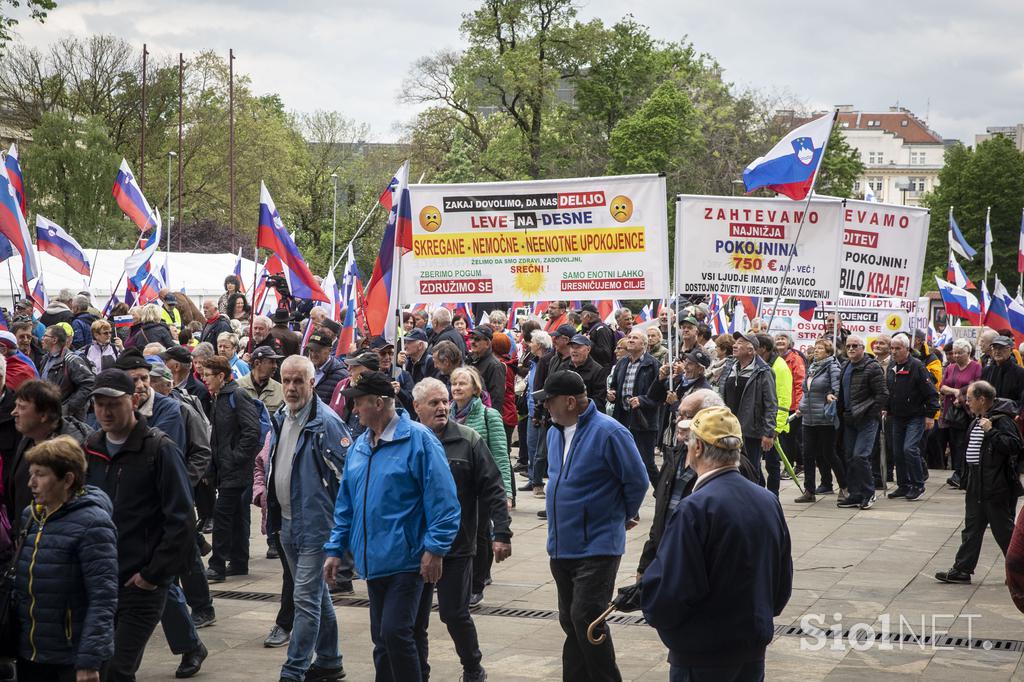 Protestni shod upokojencev. Pavle Rupar Upokojenci