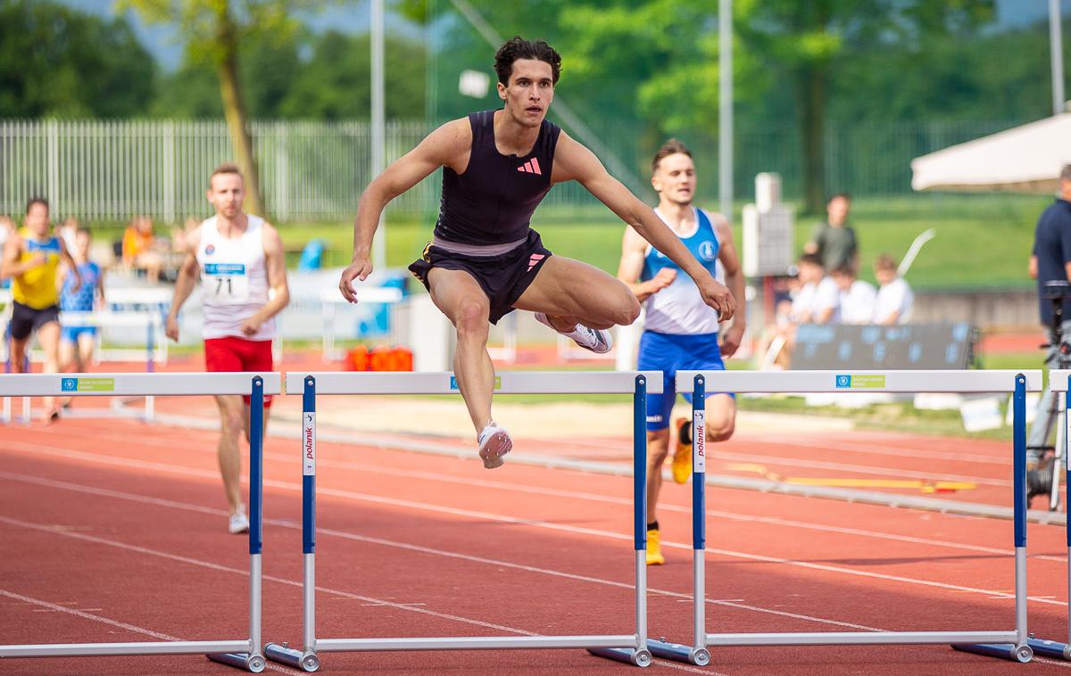 Matic Ian Guček | Matic Ian Guček je še popravil državni rekord na 400 metrov z ovirami. | Foto Peter Kastelic/AZS