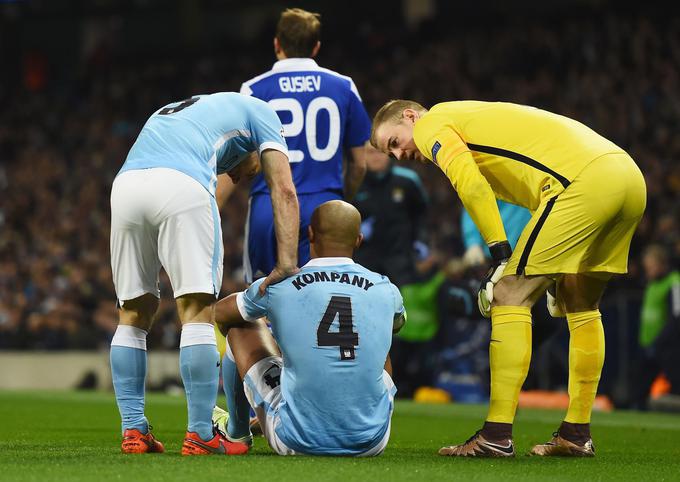 Kapetan Vincent Kompany je zapustil igrišče že po sedmih minutah. Kako dolgo bo odsoten z igrišč? | Foto: Guliverimage/Getty Images