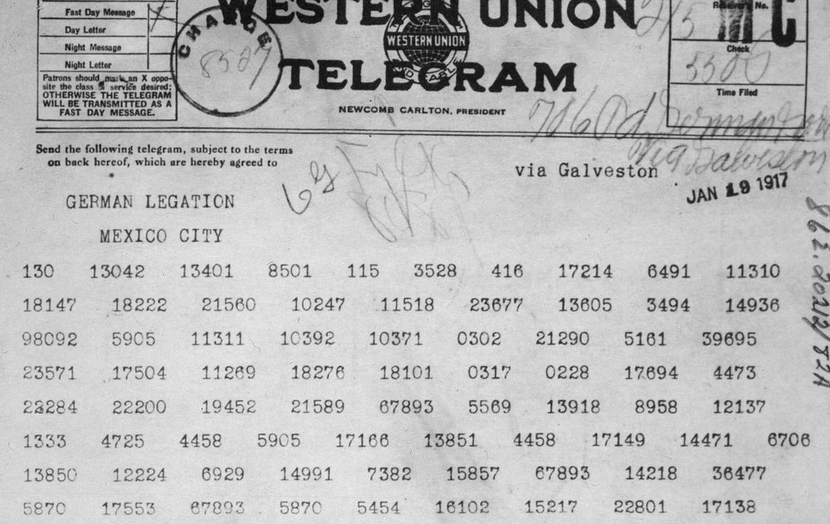 Zimmermannov telegram | Foto commons.wikimedia.org