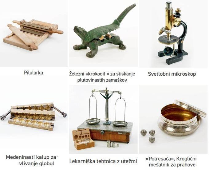 Lekarna Ljubljana se ponaša z bogato zbirko okrasnih in pisarniških predmetov, strokovne literature, tehtnic, opreme za proizvodnjo in analizno preizkušanje ter stojnic, ki segajo v sam začetek lekarništva. | Foto: 